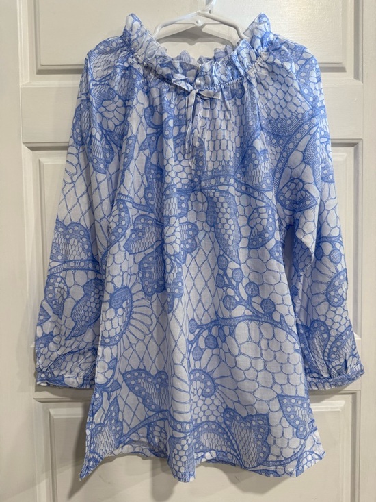 Stella Cove Other - Stella Cove Girls Dress 10Y Blue White Ruffle Beach Resort NWT Swimsuit Cover